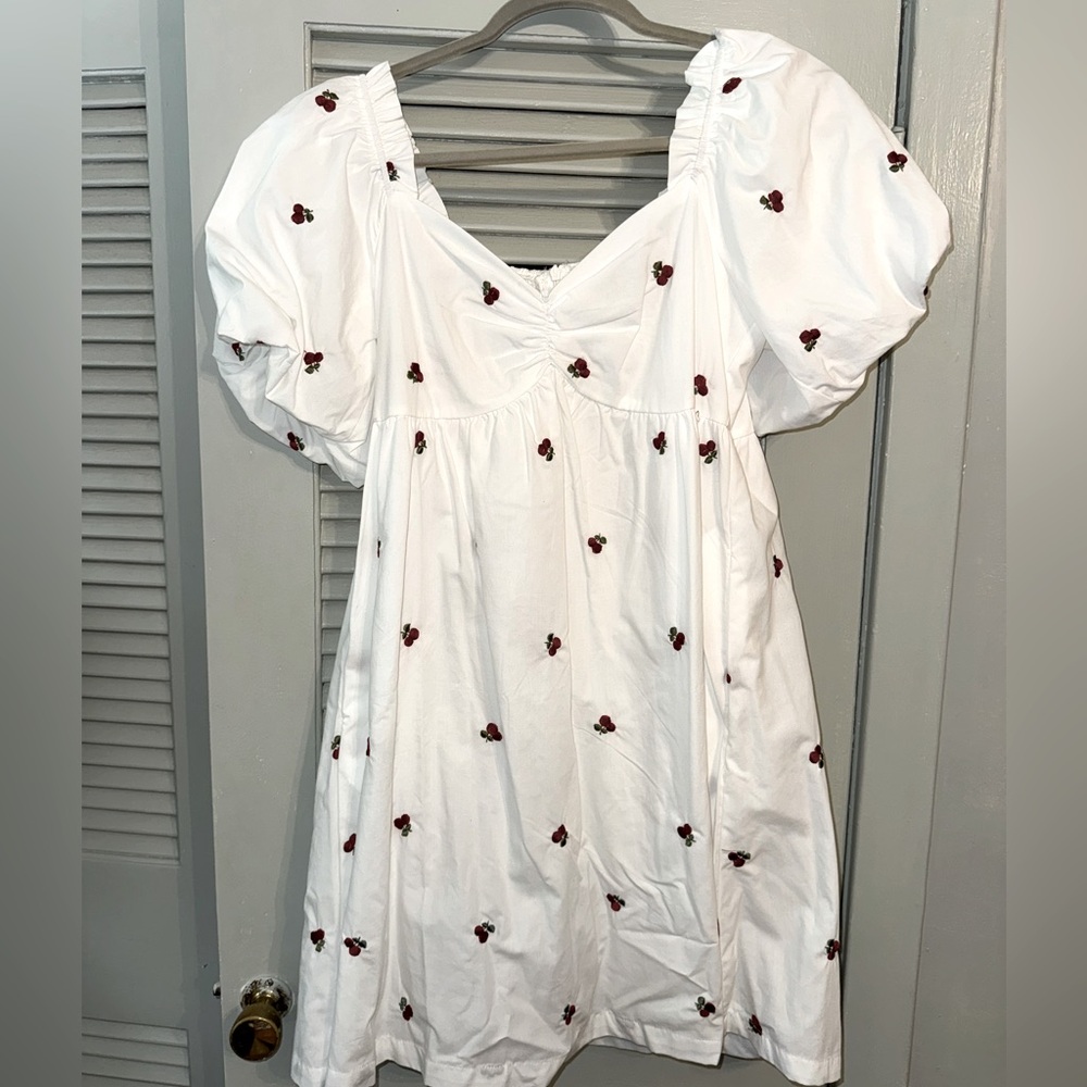 White cherry dress